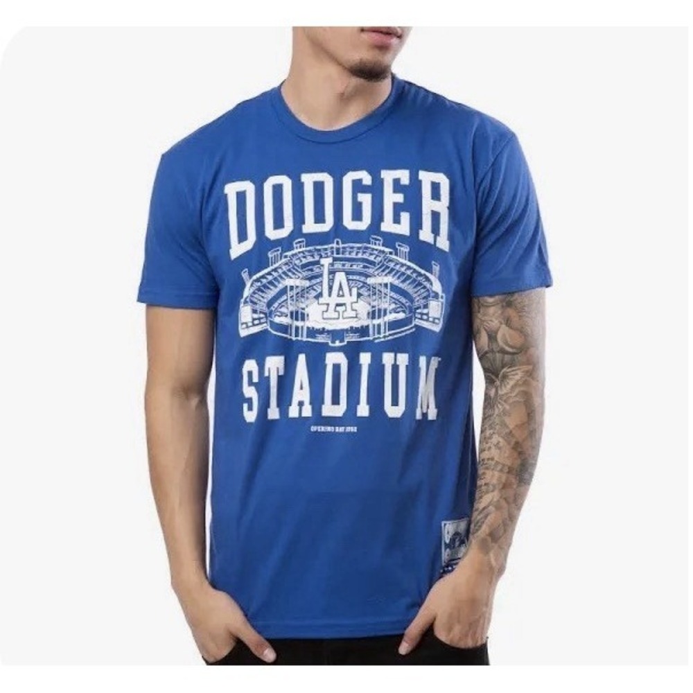 Men's XL Mitchell & Ness Los Angeles Dodgers Stadium Series T-Shirt Royal Blue
